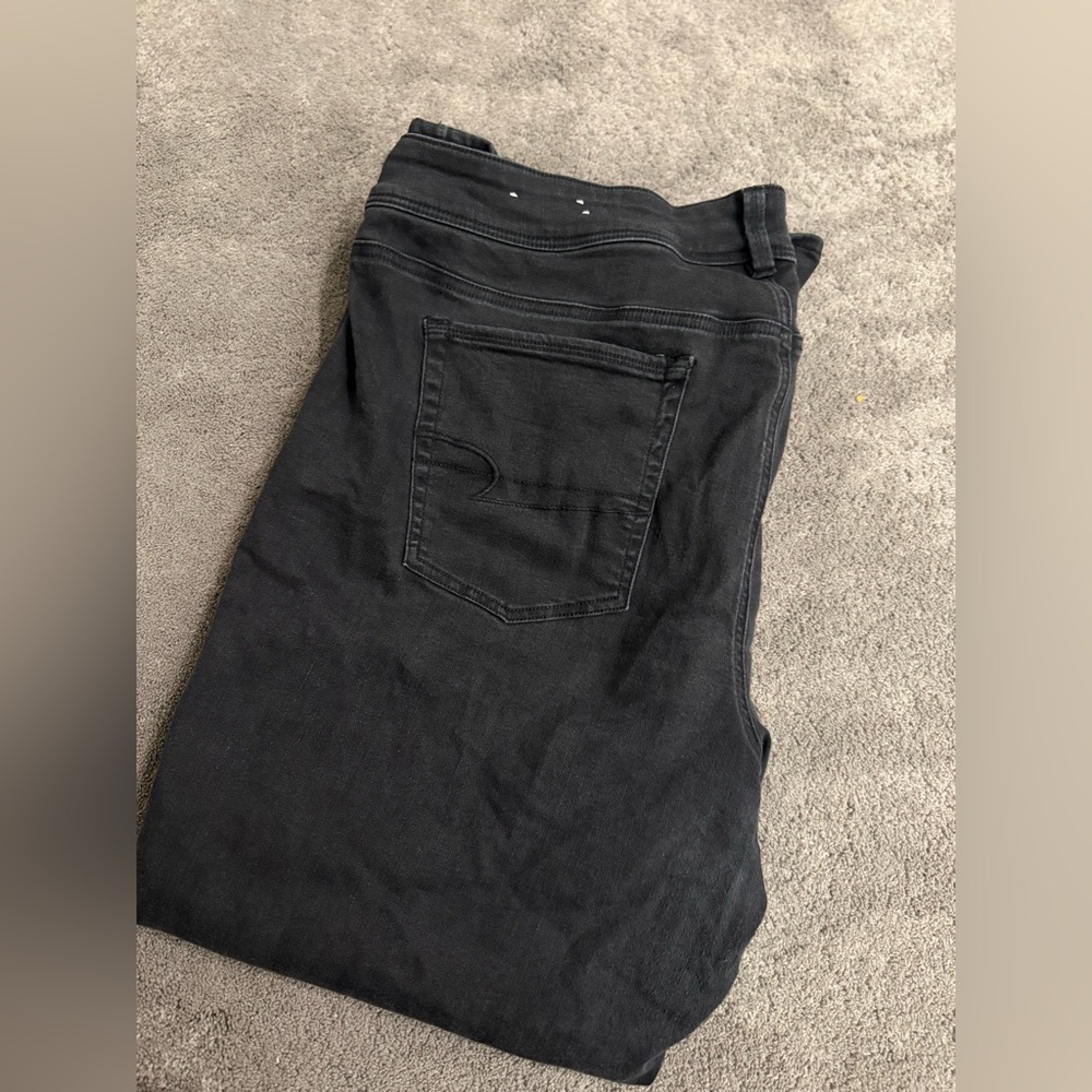 AE black kick boot pant